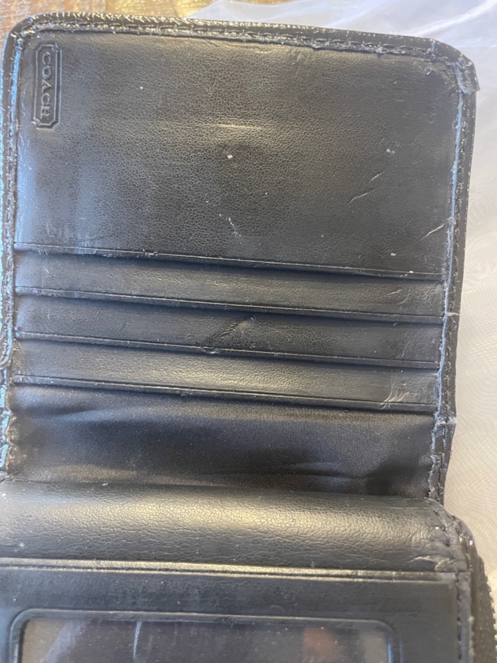 Coach Metallic Silver and Black Leopard Zip Wallet - Picture 5 of 9
